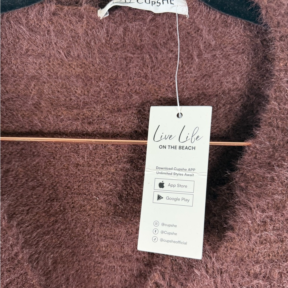 Women's Cozy Bow-Adorned Cardigan Sweater - Cupshe-L-Brown - Picture 9 of 12